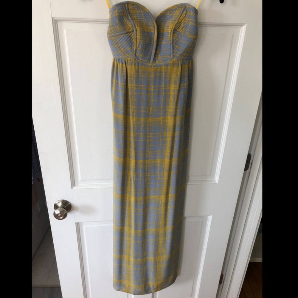 Maple silk strapless sundress long and elegant